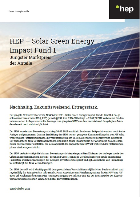 hep Solar Green Energy Impact Fund I Nettoinventarwert (219 KB)