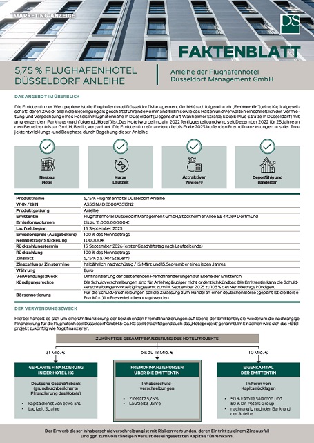  DPG Flughafenhotel Düsseldorf Anleihe Faktenblatt (568 KB)